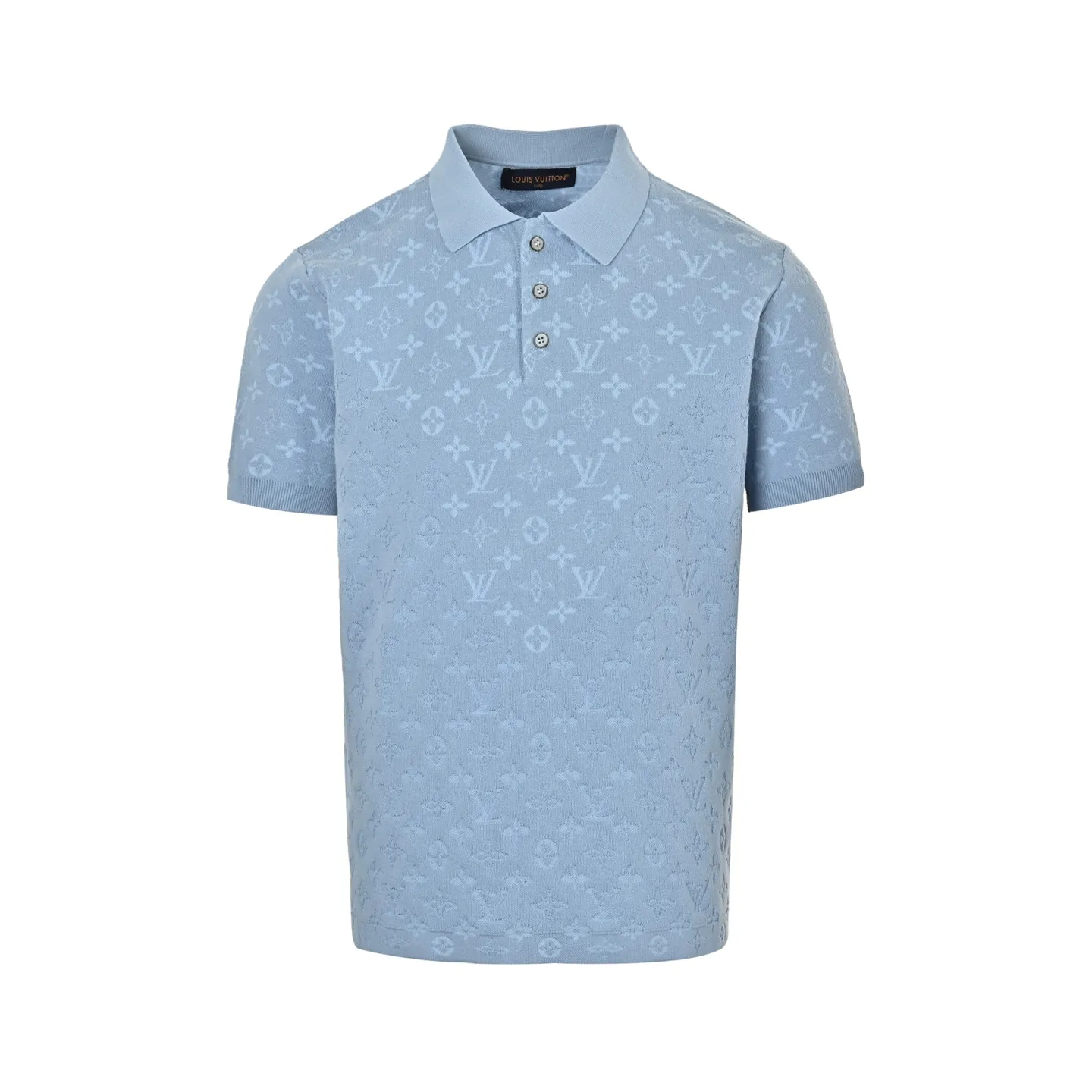 Louis Vuitton/Louis Vuitton 26ss dark pattern old flower jacquard knitted Polo short sleeves